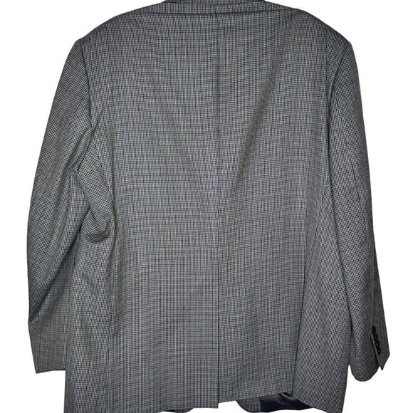 Lauren Ralph Lauren Men's Classic Gray Checkered Wool Silk Blazer Jacket 46R - Picture 3 of 10